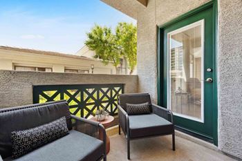 Personal patio or balcony with extra storage